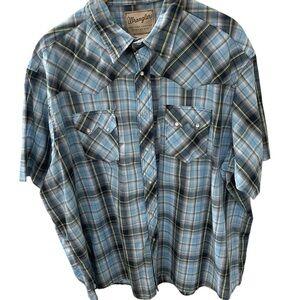 Wrangler Pearl Snap Shirt size 3XL Men’s Short Sleeve Western Cotton Ranch Wear